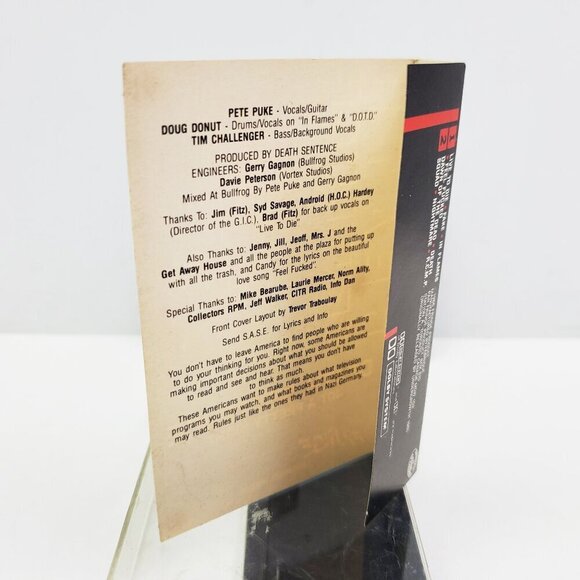 Death Sentence Punk Cassette Tape Not A Pretty Sight VTG 1986 Tested - Picture 7 of 9